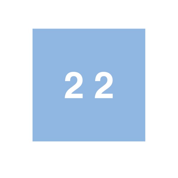 Ames - Filing Labels - Small - Number 2 1-7/8" x 1-7/8" Blue